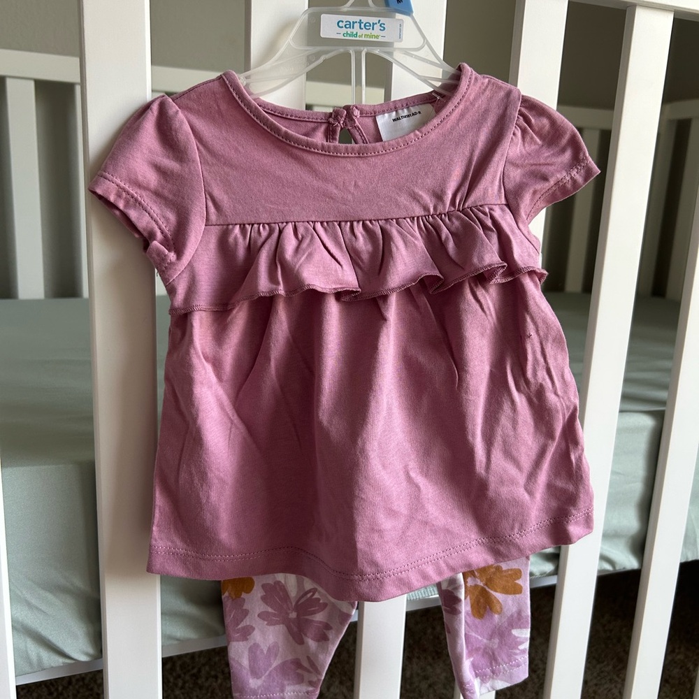 Child of Mine Pink Ruffle Blouse with Puff Sleeves